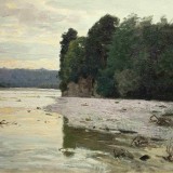 Abendstimmung über einem Flussbett